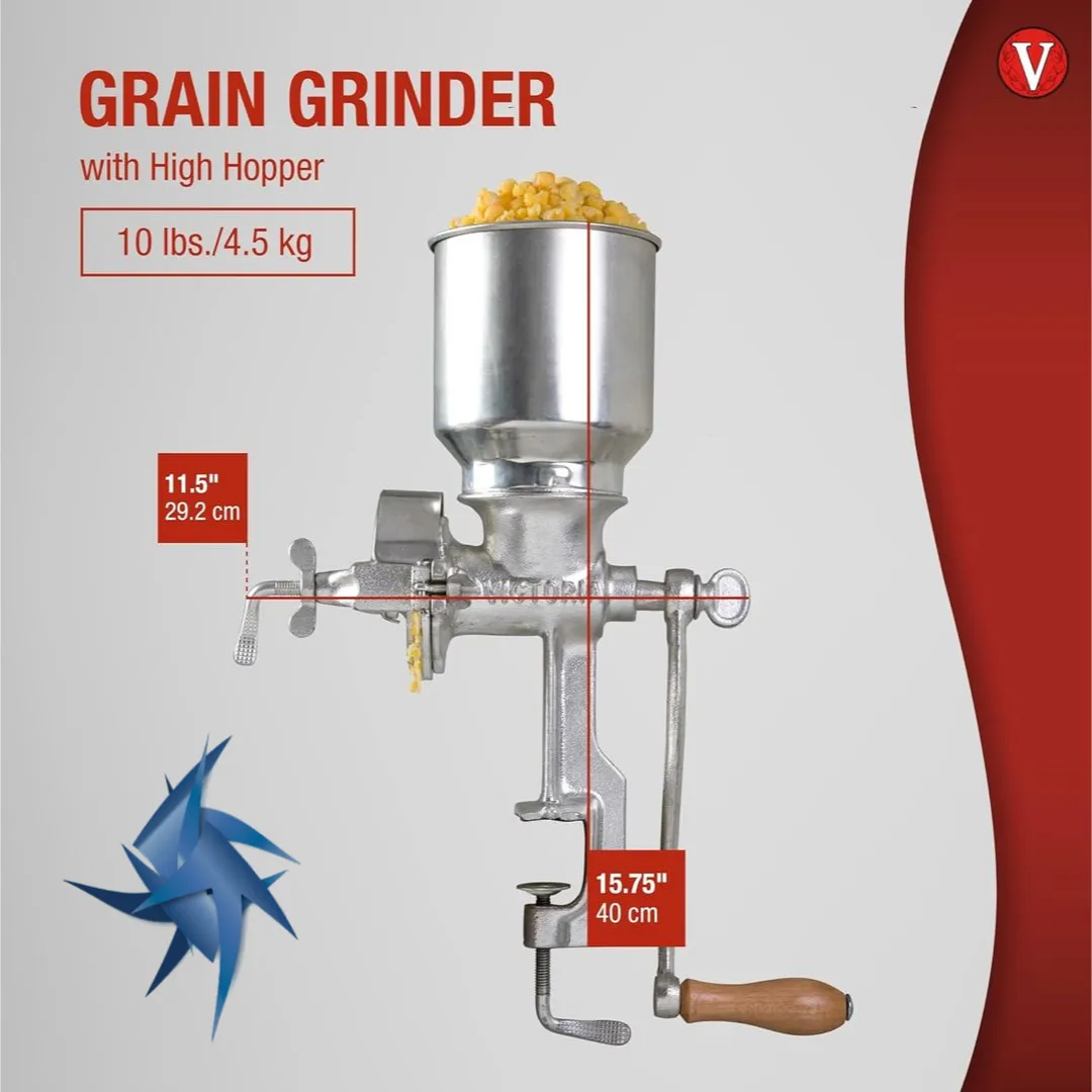 Victoria Manual High-Hopper Grain Grinder